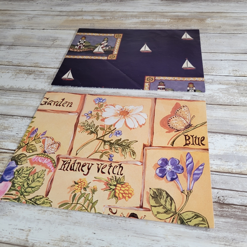 Flat Fold Wrapping Paper Lot Floral Botanical Nautical Ephemera Journals Crafts